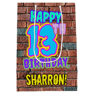 13th Birthday: Fun, Urban Graffiti Inspired Look Medium Gift Bag