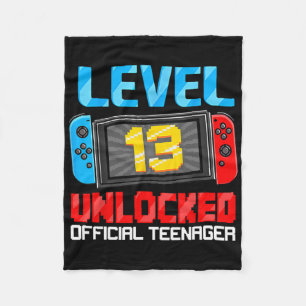 13th Birthday Game Level 13 Unlocked Official Teen Fleece Blanket