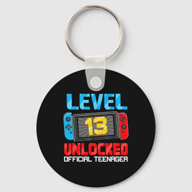 13th Birthday Game Level 13 Unlocked Official Teen Key Ring (Front)