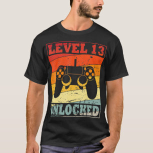 13th Birthday Gaming Theme Level 13 Unlocked 13 Ye T-Shirt
