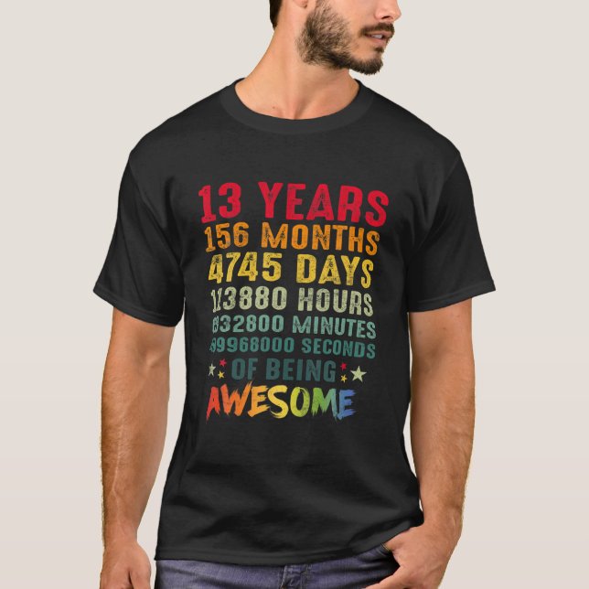13Th Birthday Gift 13 Years Old Awesome 2008 Boys T-Shirt (Front)