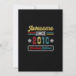 13th Birthday Gift Awesome Since 2010 13 Years Old Invitation