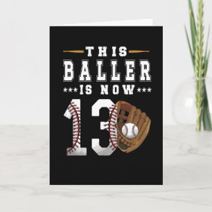 13th Birthday Gift Baseball Player 13 Year Old Boy Card