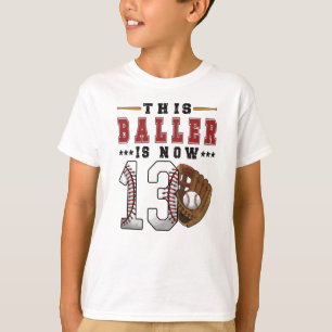 13th Birthday Gift Baseball Player 13 Year Old Boy T-Shirt