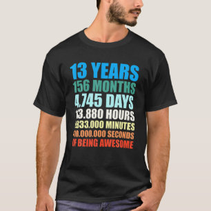 13Th Birthday Gift Boy 13 Years Being Awesome T-Shirt