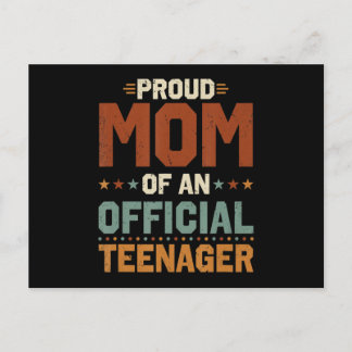 13th Birthday Gift Boys Girls Proud Mum of Officia Postcard
