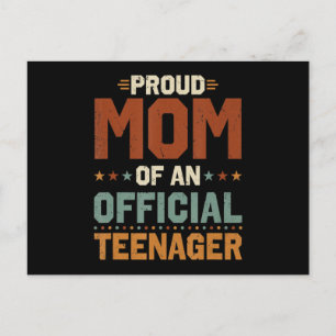 13th Birthday Gift Boys Girls Proud Mum of Officia Postcard
