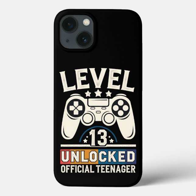 13th Birthday Gift Boys Level 13 Unlocked Official Case-Mate iPhone Case (Back)