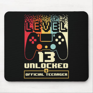 13th Birthday Gift Boys Level 13 Unlocked Official Mouse Mat