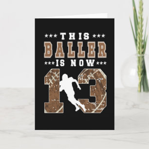 13th Birthday Gift Football Player 13 Year Old Boy Card