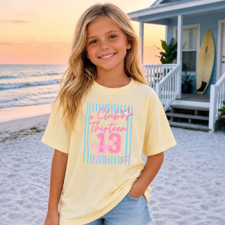 13th Birthday Gift for Girls Striped T-Shirt