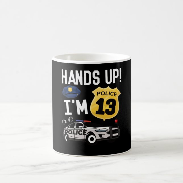 13th Birthday Gift Police Officer 13 Year Old Boy Coffee Mug (Center)