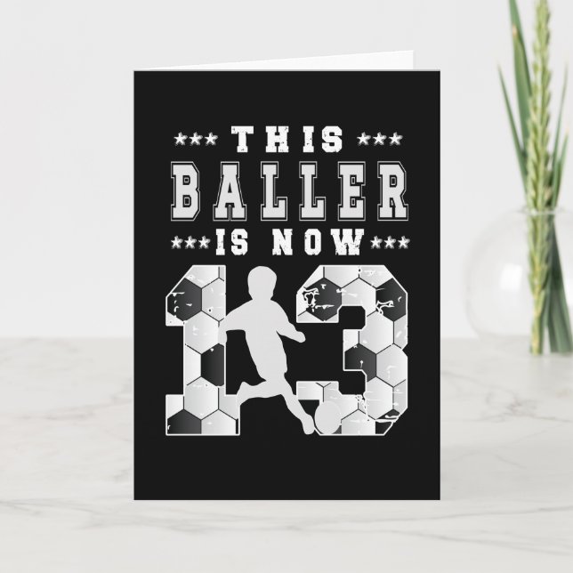 13th Birthday Gift Soccer Player 13 Year Old Boy Card (Front)