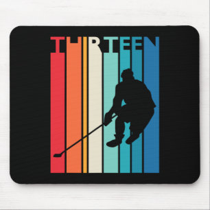 13th Birthday Gift Thirteen Vintage Hockey 13 Year Mouse Mat