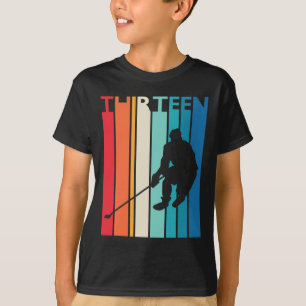13th Birthday Gift Thirteen Vintage Hockey 13 Year T-Shirt