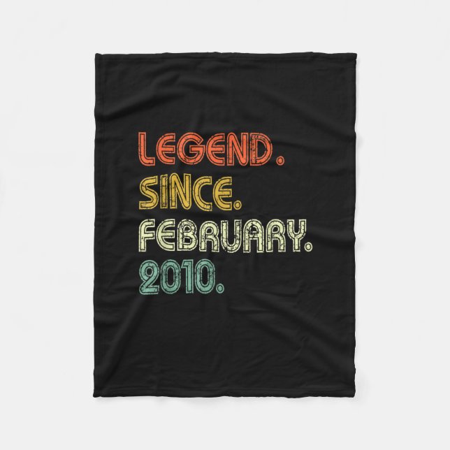 13th Birthday Gifts 13 Years Old Legend Since Febr Fleece Blanket (Front)