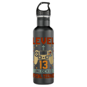 13th Birthday Gifts Boys Level 13 Unlocked Officia 710 Ml Water Bottle