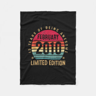 13th Birthday Gifts Made In February 2010 Limited  Fleece Blanket