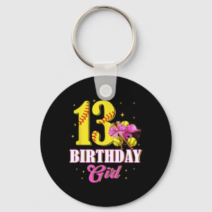 13th Birthday Girl Coquette Softll Bow 10 Year Old Key Ring