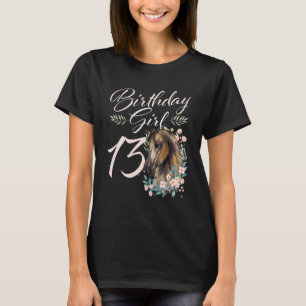 13th Birthday Girl Horse  13 Years Old Bday T-Shirt