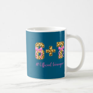 13th Birthday Girl Nk Coquette Bow Leopard 6+7 Yea Coffee Mug