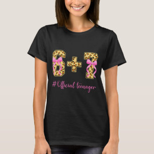 13th Birthday Girl Nk Coquette Bow Leopard 6+7 Yea T-Shirt