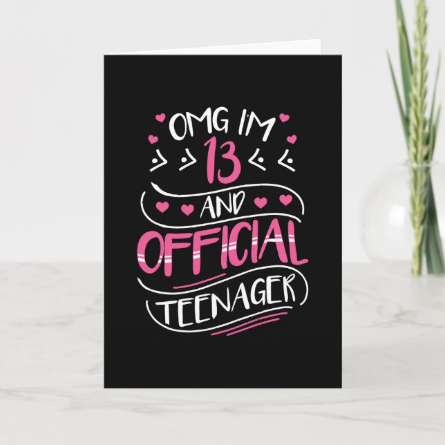 13th Birthday Girl Official Teenager Card (Front)