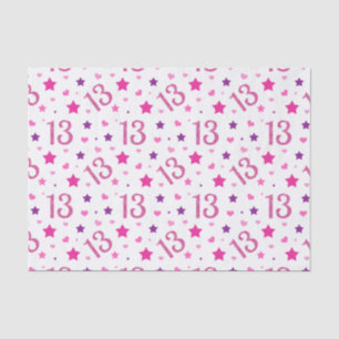13th Birthday Girl Pink Glitter Tissue Paper