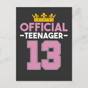 13th Birthday Girl Princess Official Teenager Postcard