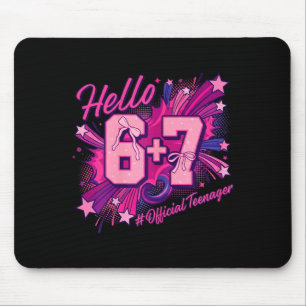 13th birthday girl teenager six seven coquette bow mouse mat