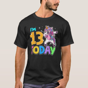 13Th Birthday Girl Unicorn Funny Dabbing Rainbow K T-Shirt