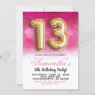 13th Birthday Gradient Invitation