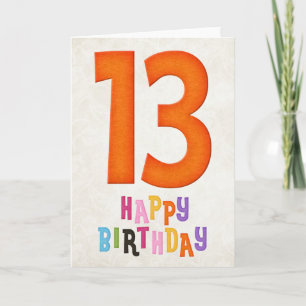 13th Birthday Happy Birthday Card Design 3