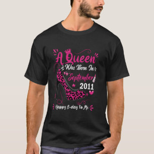 13th Birthday High Heel A Queen Was Born In Septem T-Shirt