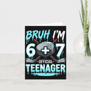 13th Birthday Hockey Bro 6 Plus 7 Drip 13 Years Card