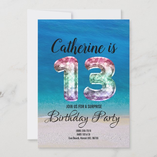13th birthday invitation (Front)