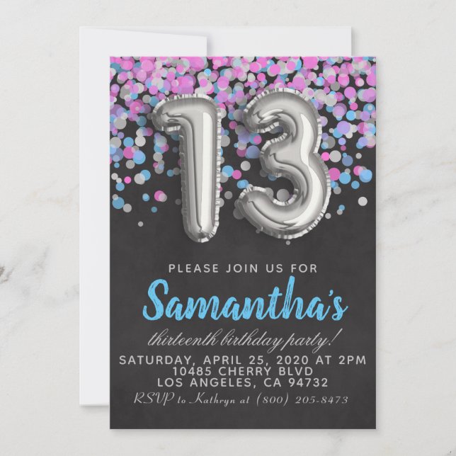 13th Birthday Invitation (Front)