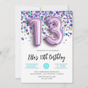 13th Birthday Invitation