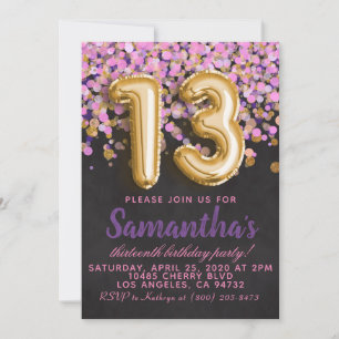 13th Birthday Invitation