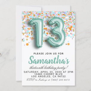 13th Birthday Invitation