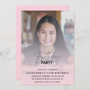13th birthday invitation Birthday Party Photo pink