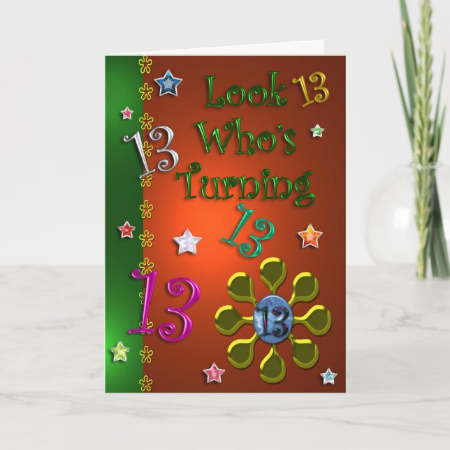 13th Birthday (Jewels) Card (Front)
