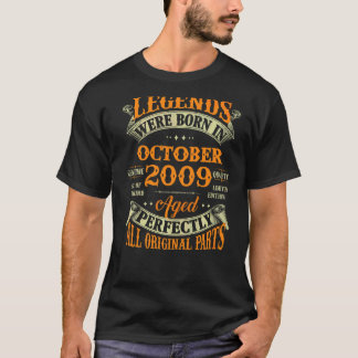 13th Birthday  Legends Born In October 2009 13 Yrs T-Shirt
