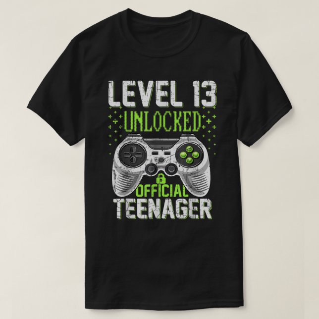 13th Birthday Level 13 Unlocked Official Nager Gam T-Shirt (Design Front)