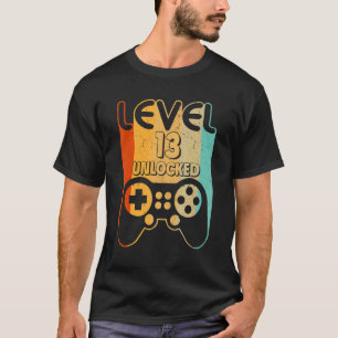 13th Birthday Level 13 Unlocked Video Gamer T-Shirt