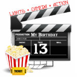 13th Birthday Movie Party Standing Photo Sculpture<br><div class="desc">13th Hollywood Film Movie theme Birthday party t-shirts,  cake toppers,  cake plates,  party favours,  cards,  buttons for your Movie themed birthday party. 13th birthday presents and decorations with film movie clapboard,  popcorn,  lights,  camera,  action and the number 13. 13 year old gifts for people turning 13.</div>