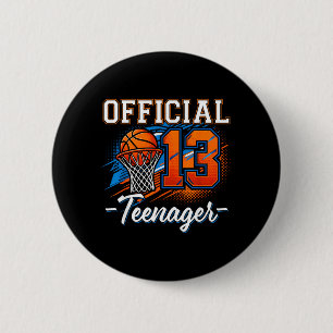 13th Birthday Nager Basball 13 Year Old Boys 6 Cm Round Badge