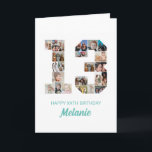 13th Birthday Number 13 Photo Collage Personalised Card<br><div class="desc">Celebrate your child's momentous 13th Birthday with this cute card. It's a personalised photo collage birthday card that allows you to create a truly unique and memorable design. This customisable template lets you insert your own cherished photos, capturing the precious moments of your children's year. This custom card is perfect...</div>