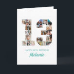 13th Birthday Number 13 Photo Collage Personalised Card<br><div class="desc">Celebrate your child's momentous 13th Birthday with this cute card. It's a personalised photo collage birthday card that allows you to create a truly unique and memorable design. This customisable template lets you insert your own cherished photos, capturing the precious moments of your children's year. This custom card is perfect...</div>