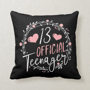 13th Birthday Official Teenager 13 Years Old Girl Cushion